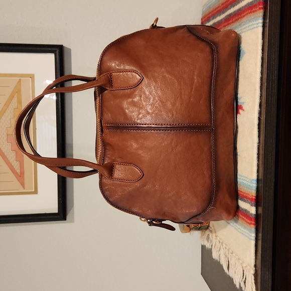 Frye Leather Ring Dome Satchel Handbag - Picture 11 of 14